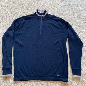 Patagonia Blue Zip Up Sweater with Contrast Trim